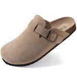 KIDMI Women's Suede Clogs with Arch Support
