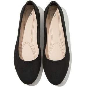 Stylish Black Round Toe Ballerina Flats for Women