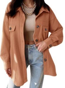 VICHYIE Women’s Corduroy Shacket with Pockets