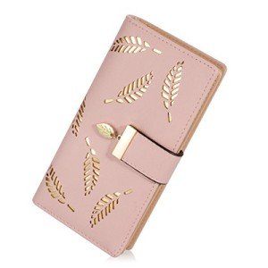 Cute Pink Leather Bifold Wallet for Women