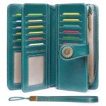 RFID Blocking Leather Wallet for Women - Large Capacity