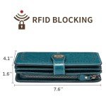RFID Blocking Leather Wallet for Women - Large Capacity