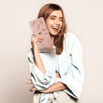 Cute Pink Leather Bifold Wallet for Women