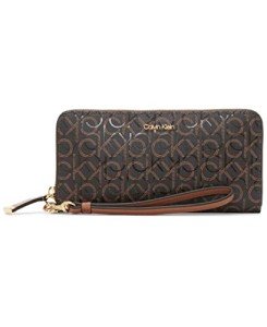 Calvin Klein Saffiano Zip Around Wallet with Wristlet