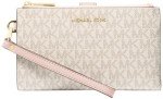 Michael Kors Double Zip Wristlet, Vanilla/Pink