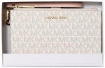 Michael Kors Double Zip Wristlet, Vanilla/Pink