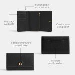 Coach Pebble Leather Essential Medium Flap Wallet