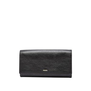 Fossil Logan Leather RFID Wallet Clutch, Black