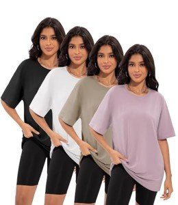 4 Pack Oversized Tees for Women - Plus Size