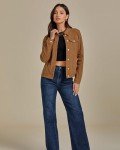 Luvamia Women's Casual Long Sleeve Button Jacket