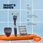 Travel Shave Set with Refill Cartridges and Handle