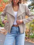 AUTOMET Women’s Cropped Faux Leather Jacket - Apricot