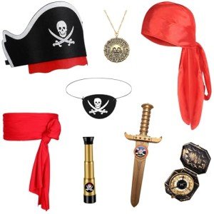 8-Piece Kids Pirate Costume Accessories Set