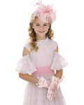 Girls Blush Pink Tea Party Hat and Accessories