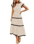ZESICA Women's Flutter Sleeve Summer Midi Dress