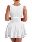 Kaximil Women's Ruffle Hem Square Neck Mini Dress