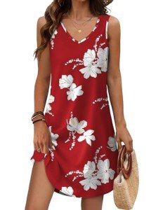 Aokosor Women's Floral V Neck Summer Sundress