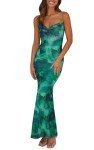 PrettyGarden Women's Summer Floral Maxi Dress - Green