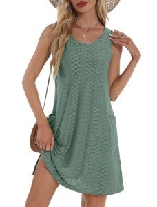 Trendy Teal Green Sleeveless Summer Dress for Women