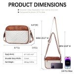 BOSTANTEN Vegan Leather Quilted Crossbody Bag - Beige/Brown