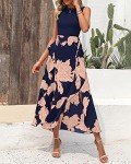 Boho Floral Ruffle Midi Dress for Women