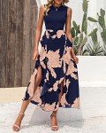 Boho Floral Ruffle Midi Dress for Women