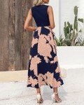 Boho Floral Ruffle Midi Dress for Women