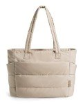 Lightweight Quilted Tote Bag for Women - Grayish Brown