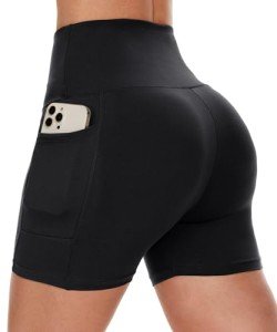 Women's High Waisted Biker Shorts with Pockets