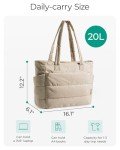 Lightweight Quilted Tote Bag for Women - Grayish Brown