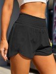 High-Waisted Athletic Shorts with Pockets - Black