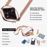 BOSTANTEN Vegan Leather Quilted Crossbody Bag - Beige/Brown