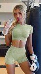 OLCHEE Women’s Seamless Acid Wash Workout Set