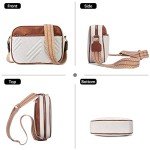 BOSTANTEN Vegan Leather Quilted Crossbody Bag - Beige/Brown