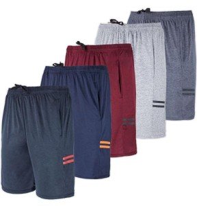 5 Pack Men’s Quick Dry Active Gym Shorts