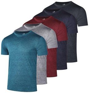 5-Pack Men's Quick-Dry Athletic Crew Neck Tees