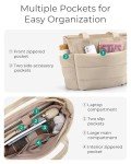 Lightweight Quilted Tote Bag for Women - Grayish Brown