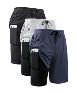Men's 3 Pack Quick-Dry 2-in-1 Running Shorts