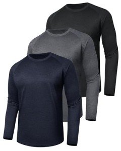 3 Pack Men's Long Sleeve Quick Dry Shirts