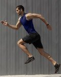 Lightweight Men's Athletic Shorts with Pockets - Black
