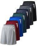 7 Pack Men's Athletic Basketball Shorts with Pockets