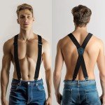 JEMYGINS Black Hidden Suspenders for Men