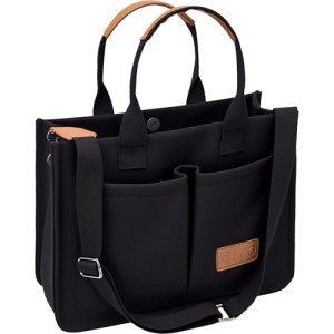 Large Canvas Tote Bag with Pockets for Women