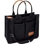 Large Canvas Tote Bag with Pockets for Women