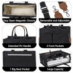 Large Canvas Tote Bag with Pockets for Women