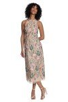 Maggy London Embroidered Halter Midi Dress