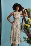 Maggy London Embroidered Halter Midi Dress