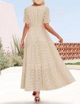 ZESICA Women's Summer V-Neck Maxi Dress, Apricot