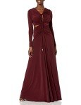 Halston Women's Baylee Merlot Halter Gown