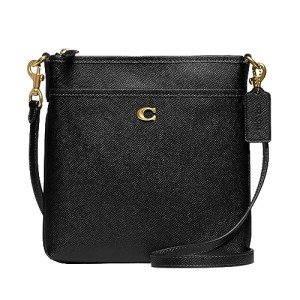 COACH Black Cross Grain Leather Kitt Bag